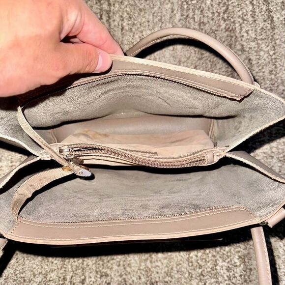 Expressions NYC Madison Ave Large Tote Bag Purse Beige Crossbody Handbag - Picture 3 of 8